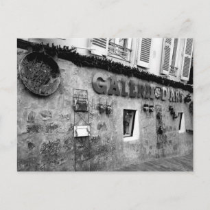 Black and White Photo of Galerie de Art in Paris Postcard