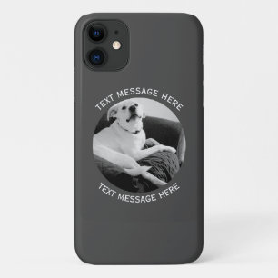Black and White Photo of Talking Dog Text Message iPhone 11 Case