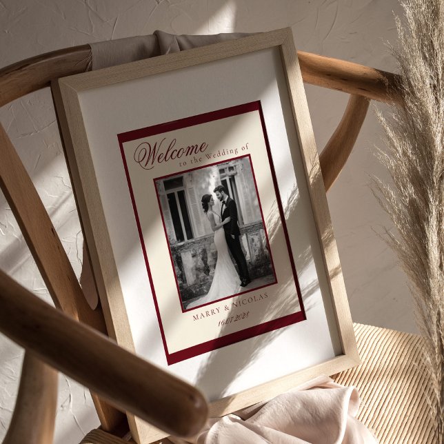 Black and White Photo Old Money Wedding Welcome Poster (Creator Uploaded)