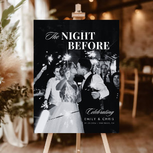 Black And White Photo Rehearsal Dinner Welcome Foam Board