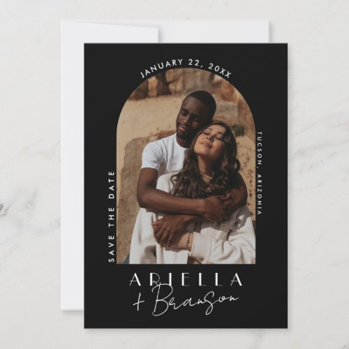 Black and White Photo Save The Date Card