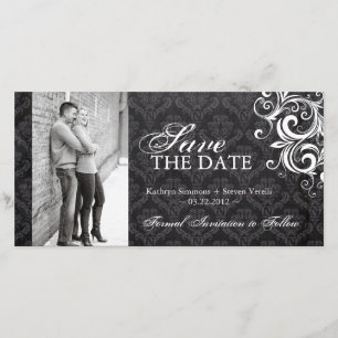 Black and White Photo Save The Date Invitation