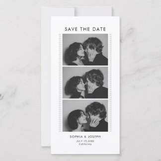 Black and White Photo Strip Wedding Save the date