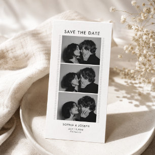 Black and White Photo Strip Wedding Save the date