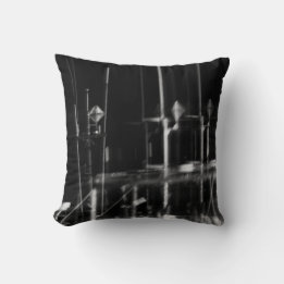 black and white photo throw pillow