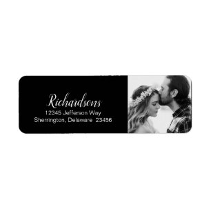 Black and White Photo Wedding Collection Label