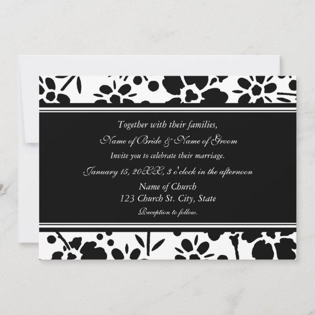 Black and White Photo Wedding Invitation Cards (Front)