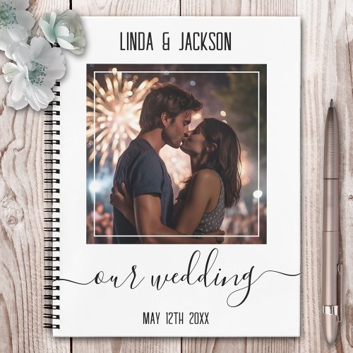 Black and White Photo Wedding Planning Notebook