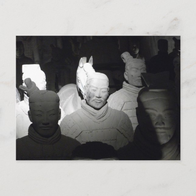 Black and White Photo: Xiam China Warriors Postcard (Front)