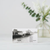 black and white photof construction equipment business card (Standing Front)
