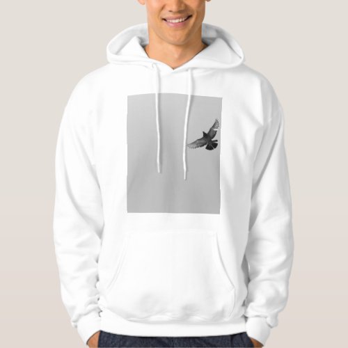 Black and white photography of pigeon flying hoodie