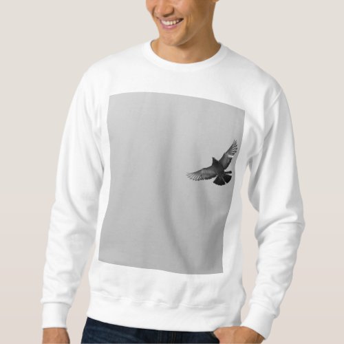 Black and white photography of pigeon flying sweatshirt