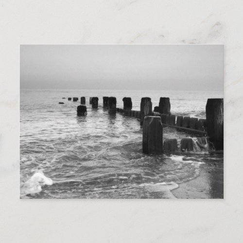 Black and white photography  Seaside breakers Postcard