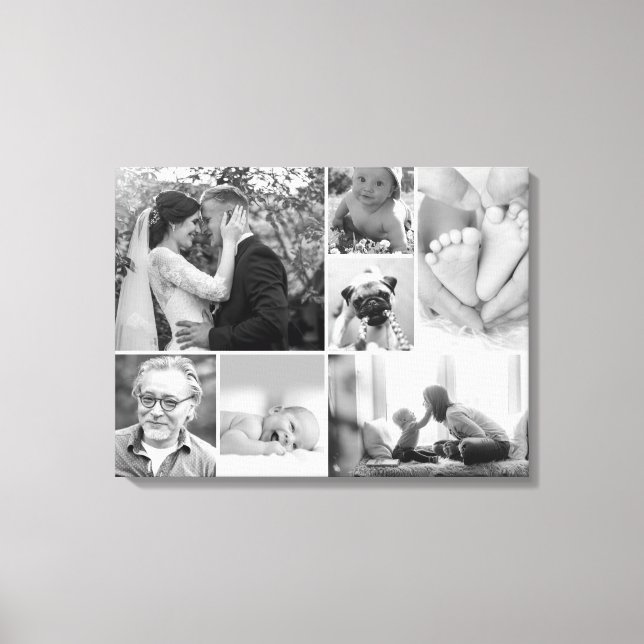 Black and White Photos Family gallery collage Canvas Print (Front)