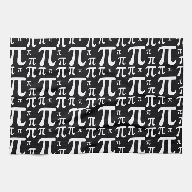Black and White Pi Pattern Towel (Horizontal)