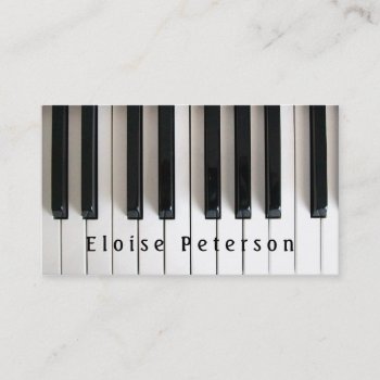 Black And White Pianist Keyboard Piano Music Business Card by musickitten at Zazzle