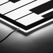 Black and white piano bar LED sign with monogram (Corner)