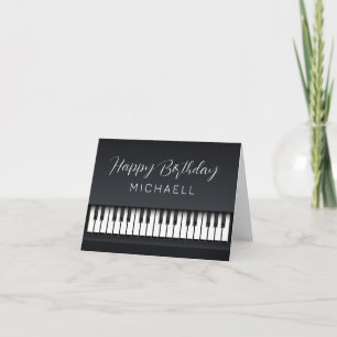 Black And White Piano Birthday Card