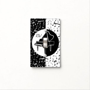 Black and white Piano design Light Switch Cover