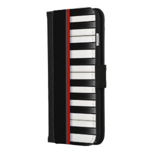 black and white piano keyboard iPhone 8/7 plus wallet case