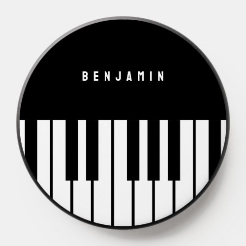 Black and White Piano Keyboard Monogram PopSocket