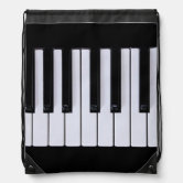 Black White Piano Keys and Musical Notes Drawstring Bag | Zazzle display picture 1
