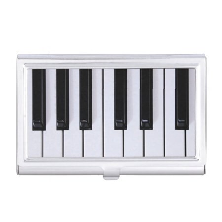 Black And White Piano Keys Business Card Holder