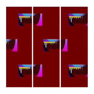 Black and White Piano Keys Cinnamon Red Triptych