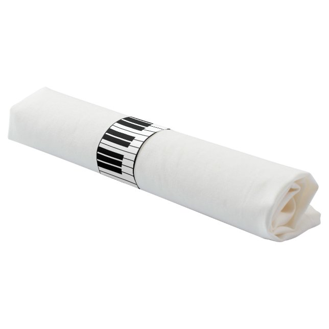 Black and white piano keys custom napkin bands (Angled)