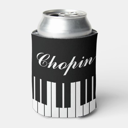 Black and white piano keys custom pianist name can cooler