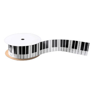 Black and white piano keys keyboard gift ribbon