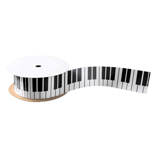 Black and white piano keys keyboard gift ribbon (Spool)