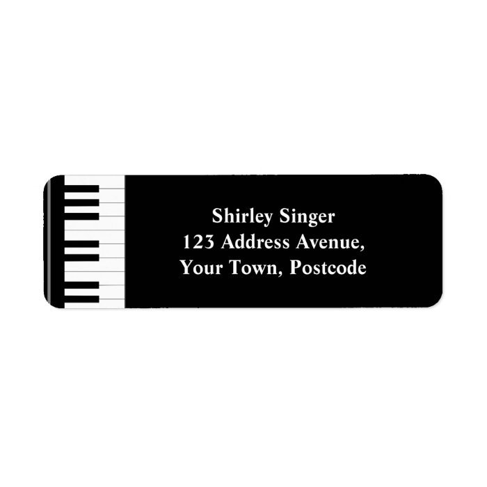 Black and white Piano keys Labels