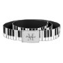Black and white piano keys monogrammed canvas belt