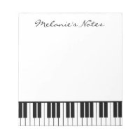 Black and white piano keys notepad for pianist
