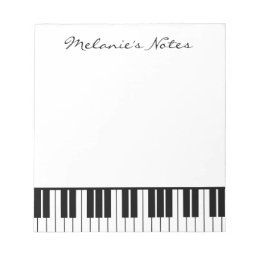 Black and white piano keys notepad for pianist