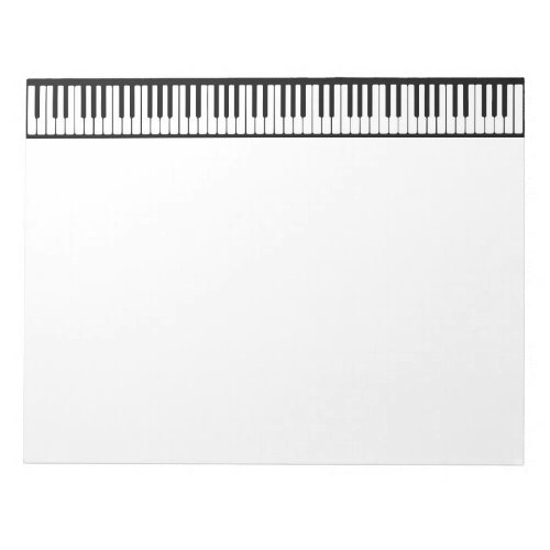 Black and White Piano Keys Personalize Notepad