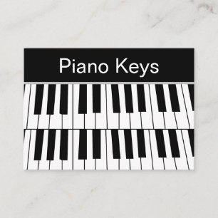 Black and White Piano Keys Pianist Musician Business Card