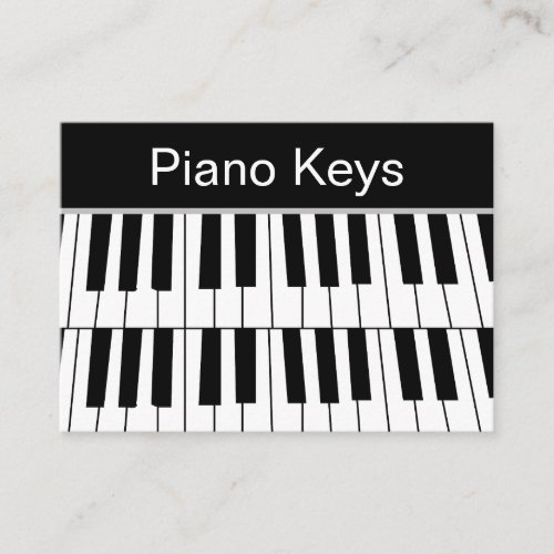 Black and White Piano Keys Pianist Musician Business Card