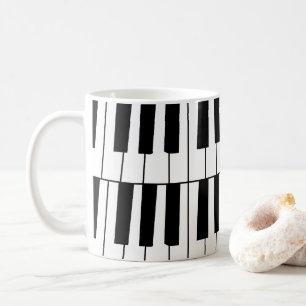 Black and White Piano Keys Pianist Musician Coffee Mug