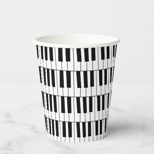 Black and White Piano Keys Pianist Musician Party Paper Cups