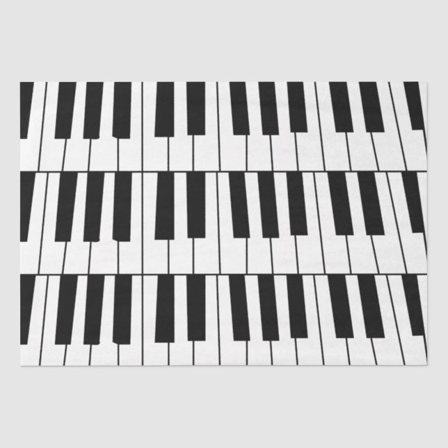 Black and White Piano Keys Pianist Musician Tissue Paper (Front)