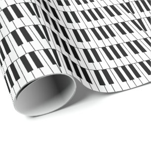 Black and White Piano Keys Pianist Musician Wrapping Paper