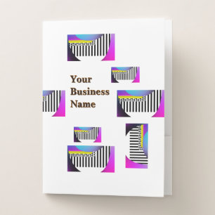 Black and White Piano keys Pocket Folder