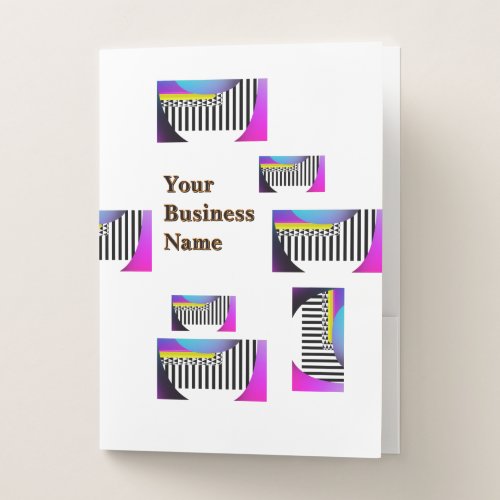 Black and White Piano keys Pocket Folder