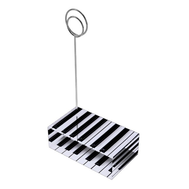 Black and White Piano Keys Table Card Holder (Corner)