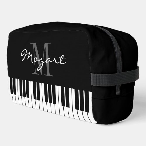 Black and white piano keys toiletry travel bag