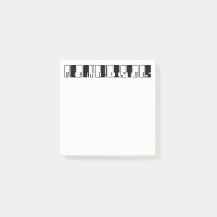 Black and White Piano Keys Typography Christmas Post-it Notes