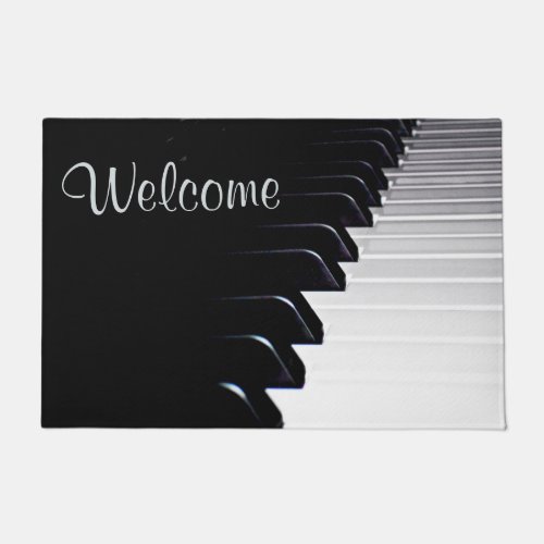 Black and White Piano Keys Welcome Mat Doormat