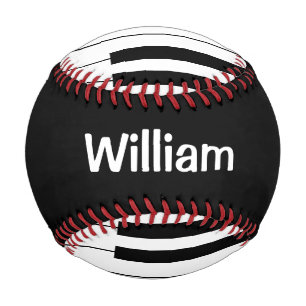 Black and White Piano Keys With Customazed Name Baseball
